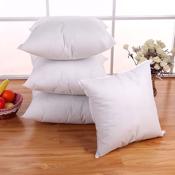 XIBUFE 18x18 Throw Pillow Inserts, Soft Fluffy Square Cushion Pads, High Elastic PP Cotton Stuffer for Couch, Bed, Living Room, Bedroom, Sofa Decor Accessories, White