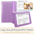 thumbnail image 6 of ComfiTime Passport Holder and Luggage Tags Set – RFID Passport Wallet/Cover with Vaccine Card Holder and Credit Card Slots, PU Leather Travel Tags for Suitcases and Bags, TSA Approved, Glitter Purple, 6 of 14
