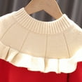 thumbnail image 5 of Godderr Kids Toddlers Girls Red Knitted Sweater Dress Baby Ruffle Edge Pullover Casual Dress Kids Puff Sleeve Pleated Red Party Infant Autumn Winter Dress Princess Dress for 9M-6T, 5 of 8
