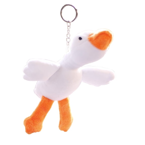 XIANXIAN Plush Goose Keychain Goose Keychain Bag Charms Aniaml Key Ring Hanging Ornament Plush Stuffed Animal Car Key Holder for Girls Women