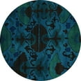 thumbnail image 1 of Ahgly Company Indoor Round Persian Turquoise Blue Bohemian Area Rugs, 5' Round, 1 of 4