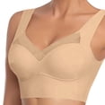 thumbnail image 4 of IQOGKRN 3 Pack Seamless Bra Sports Bras for Women No Underwire Comfort Push Up Soft Wireless Bralette Full Coverage Everyday Bras Khaki L, 4 of 8