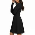 thumbnail image 4 of Xdegoge Knit Ribbed Dress for Women Long Sleeve A Line Midi Dresses with Crew Neck and Fitted Waist, Casual Office Wear, 4 of 7