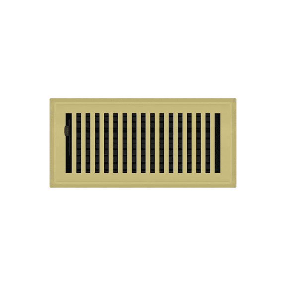 4" x 10" Polished Brass Contemporary Style Floor Register - Decorative Vent Cover