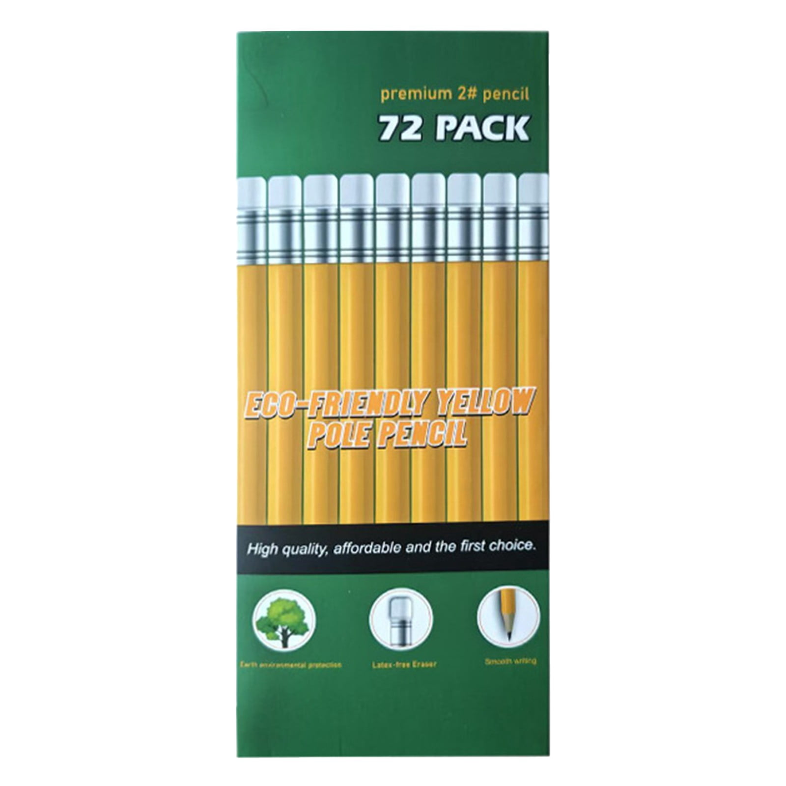 Wood Cased #2 Pencils For Writing Drawing And Sketching Pre Sharpened Soft With Erasers1pc