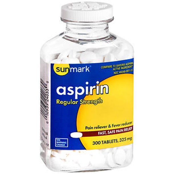 Sunmark Regular Strength Aspirin Tablets, 325 mg, 300 Count Walmart