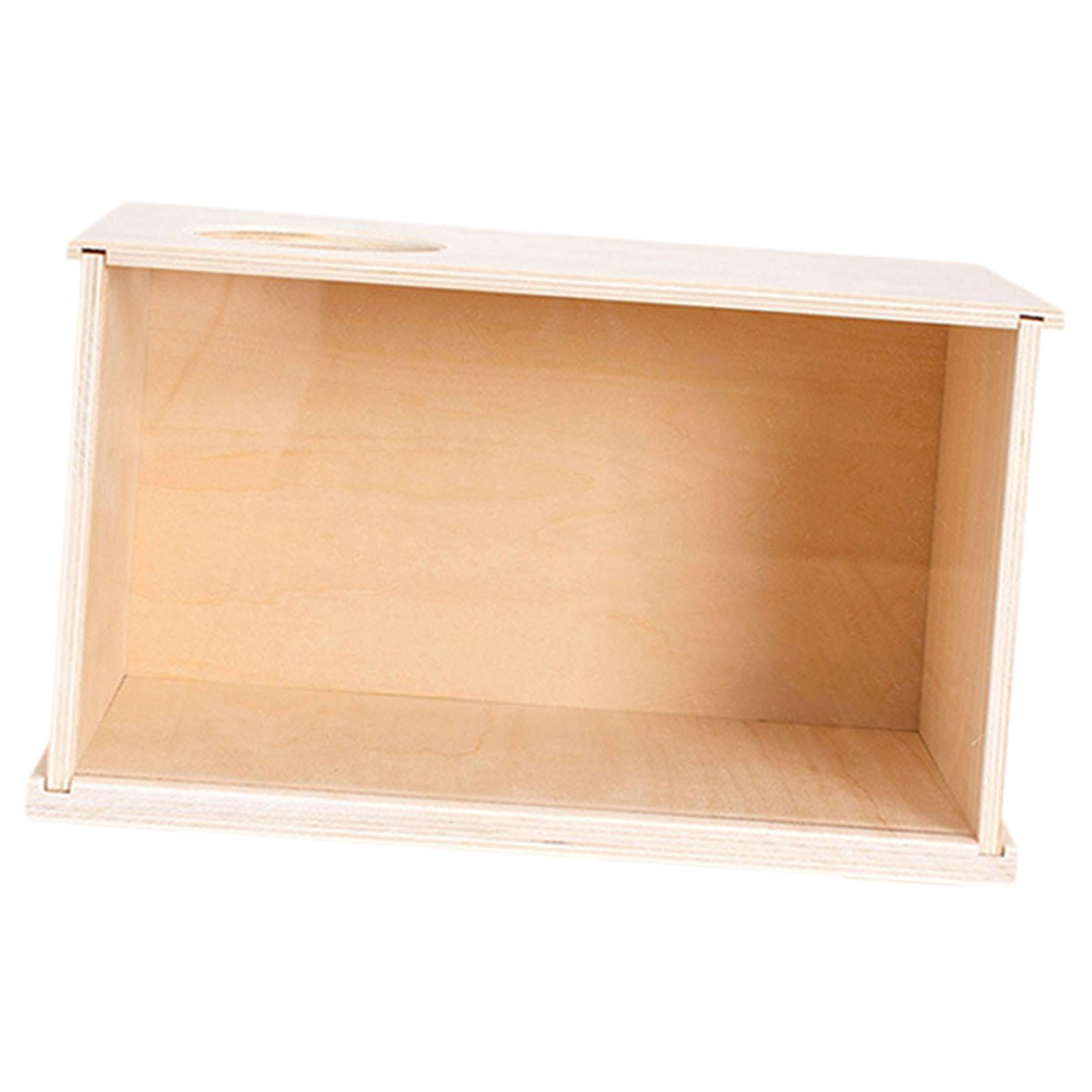 EHJRE Hamster Digging Box Pet Hideout Wooden Cage Decor Sand Bath Case Acrylic Visible Burrow Kit with Removable Lid Suitable for Small Pet Exploration Home Size L