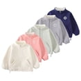thumbnail image 2 of LYMAYTER Kids Girls Boys Fleece Jacket Youth Solid Color Warm Coats Toddler Long Sleeves Spring Fall Outerwear for 3-16 Years, 2 of 9
