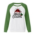thumbnail image 4 of Odeerbi Christmas Crewneck Sweatshirts For Women 2025 Fashion Print Pullover Tops Long Sleeve Comfortable Blouse Green, 4 of 6