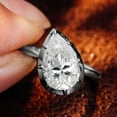 thumbnail image 2 of solitaire jewels 2.25CT Bezel Set Pear Moissanite Engagement Ring For Women, 18K White Gold, 2 of 7