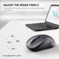 thumbnail image 5 of Wireless Mouse for Laptop, Ergonomic Silent Computer Mouse with USB & USB-C, 3 DPI 6 Buttons,Grey, 5 of 7