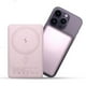 thumbnail image 1 of Power Bank Pila Batería Portatil Kimhi 5000mah Carga Inalambrica Magnetica 15w Carga Rapida Puerto Usb-c Pd20w Ultra Delgado Cargador Para Celular Banco De Energia Con Indicador Led Color Rosa, 1 of 7