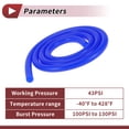 thumbnail image 4 of Unique Bargains 1 Pc for Air and Water Silicone Vacuum Tubing Hose High Temperature Automotive Vacuum Line 6Ft 3/8" 10mm ID 3.5mm Thickness Blue Silicone, 4 of 6