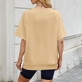 thumbnail image 3 of Haut d'Été pour Femmes à Manches Courtes Col Rond Couleur Unie - T-Shirt Confortable, 3 of 5