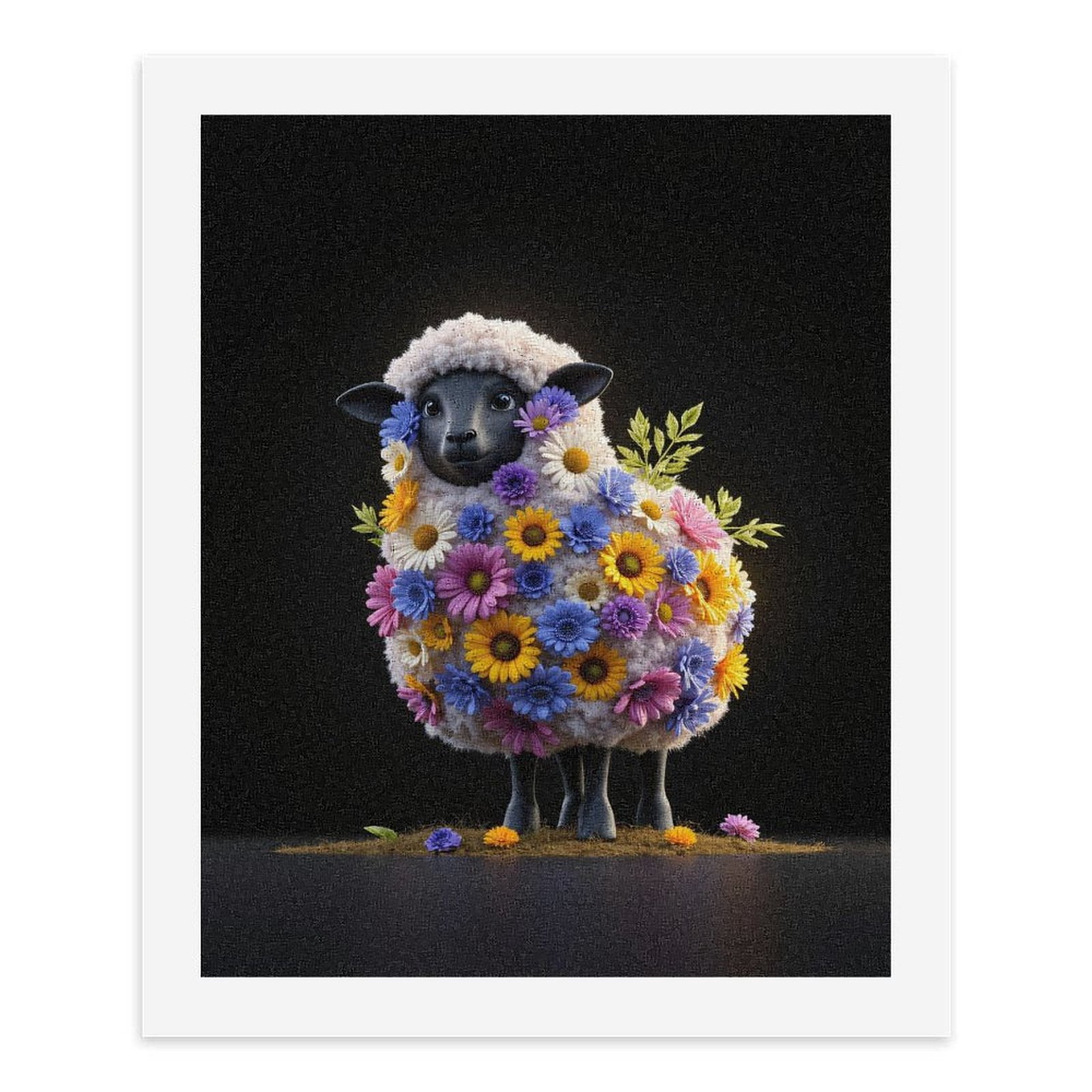 Paint By Numbers Kit for Adults Beginner - DIY Colorful Floral Sheep Art Piece Canvas Painting Kits for Adults, Frameless Paint By Number for Adults for Home Wall Decor 16x20 Inch