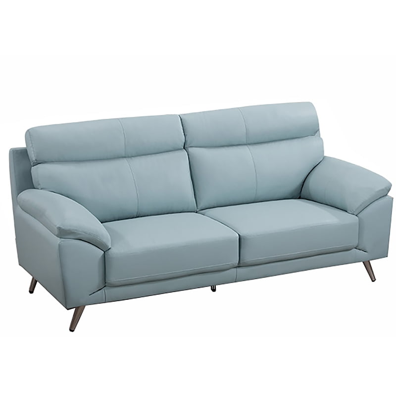 American Eagle Furniture Modern Leather, Light Blue Leather Sectional Couch