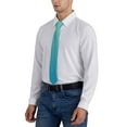 thumbnail image 6 of Gaeub Teal Turquoise Men's Classic Woven Jacquard Necktie Perfect for Weddings & Parties, 6 of 7