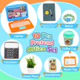 thumbnail image 2 of Juego de juguetes de oficina Pretend Play XIAPIA, 10 piezas para niños pequeños, 2 of 6