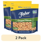 (2 pack) Fisher Chef's Naturals Gluten Free, No Preservatives, Non-GMO Chopped Walnuts, 32 oz Bag