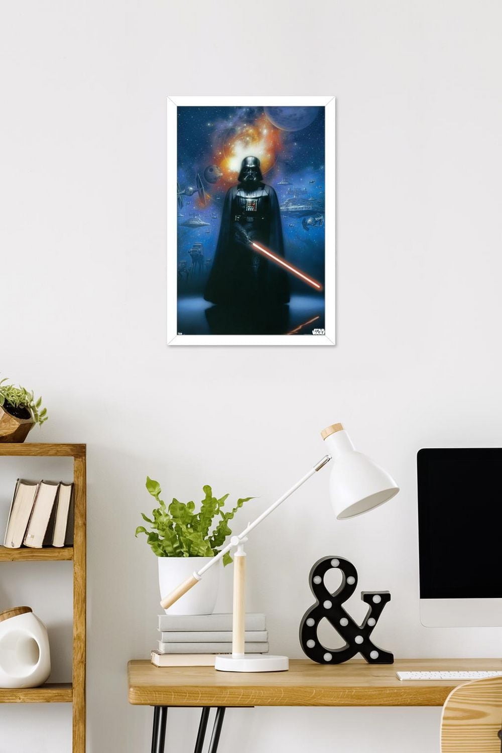 Star Wars: Saga - Vader in Space Wall Poster, 14.725" x 22.375" Framed