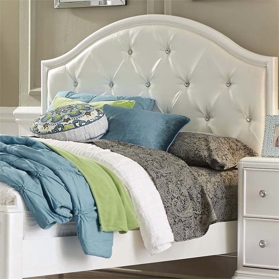 Liberty Furniture Industies, INC Stardust Full Panel Headboard in Iridescent White