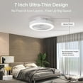thumbnail image 4 of LATATA Ceiling Fan with Light,Low Profile Ceiling Fans with Light and Remote,Modern Enclosed 6 Speeds Fan Lights,19" Smart Reversible 8 Bladeless Ceiling Fans with Flush Mount for Bedroom, 4 of 10