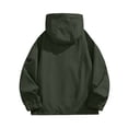 thumbnail image 3 of Coupe-Vent Léger pour Femmes, Veste à Capuche Résistante à l'Eau de Couleur Unie, Design Compact et Pliable pour Course, Camping et Préparation d'Urgence Vert Armée, 3 of 3