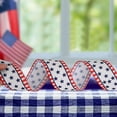 thumbnail image 5 of JoyMoreHome 4th of July Patriotic Ribbon Wired Edge Ribbon White Blue Red Decorative Crafts for Independence Day Memorial Day Gift Wrapping DIY Craft, 5 of 6