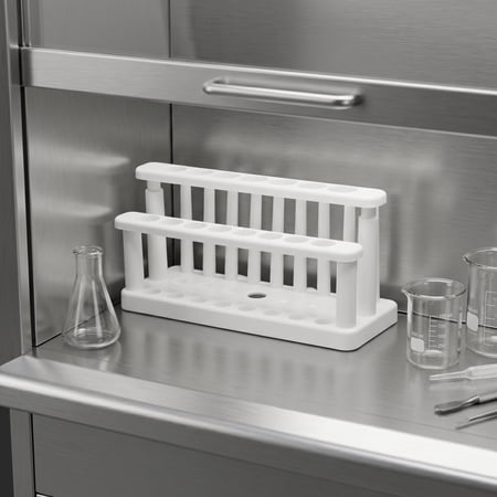 ETHZZLE 2Pcs White Test Tube Stand Plastic Holder for Lab Storage Compact Design for Science Workbench