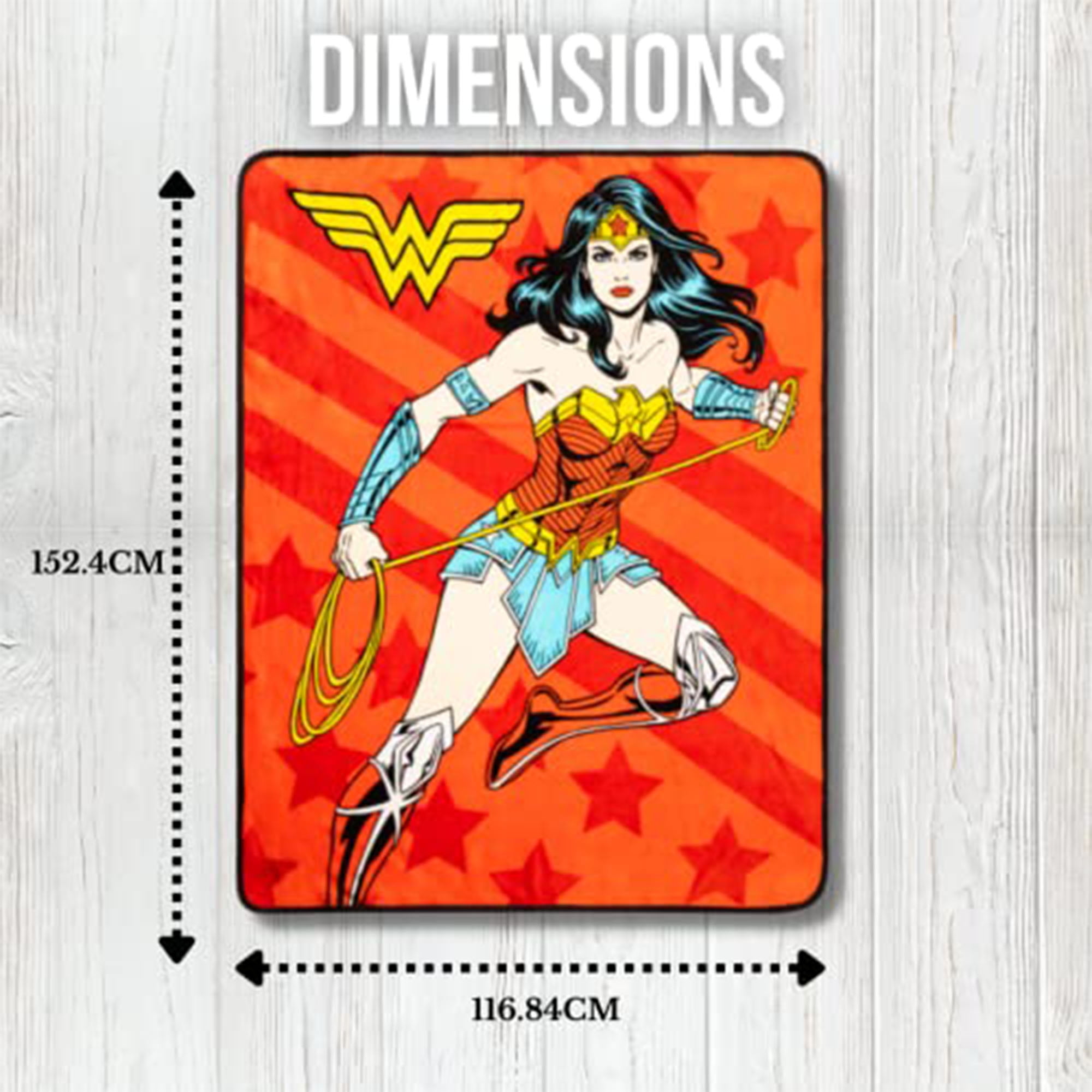 Wonder Woman 46 x 60 All Occasion Super Soft Bedding Micro Raschel Lightweight Throw Blanket