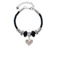 thumbnail image 2 of Delight Jewelry Silvertone Small Heart with Pink Ribbon ''The Cure'' Grandmother Celtic Knot Leather Bead Bracelet, 7"+2" Extender, 2 of 4