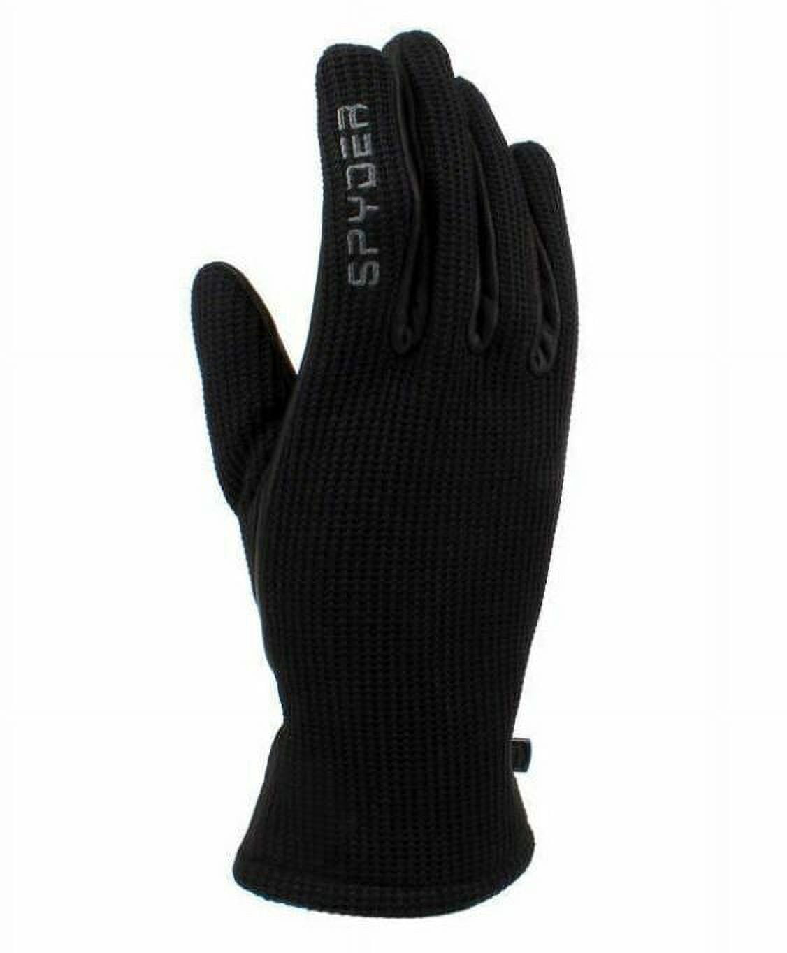 Spyder Leather Palm Stretchable Gloves, Black - Size Small Spyder Leather Palm Stretchable Gloves, Black - Size Small
