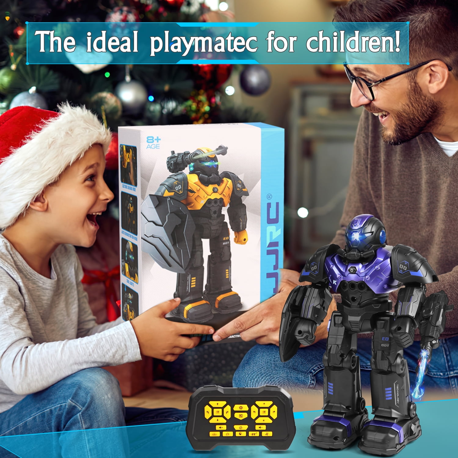 Huge Wave RC Robot Toys for Kids, Smart Robot Talking, Singing and Dancing, Programmable Interactive Gesture Sensing, Remote Control for Ages 4-12 Yeas Old Christmas Gifts(Purple)