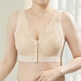 thumbnail image 3 of Womens Lace Everyday Bras, Daisy Bras for Older Women Comfy Convenient Front Closure No Underwire Comfort Senior Wireless Snap Closing Bra M-4XL, 3 of 6