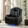 thumbnail image 3 of Gewnee Power Recliner Chair with USB Ports and LED Lights,Home Theater Seating with Hidden Arm Storage,Black, 3 of 8