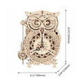 thumbnail image 5 of ROKR Owl Clock Mechanical Gears 3D Wooden Puzzle LK503, 5 of 5
