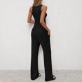 thumbnail image 2 of MSJUHEG Linen Pants Women Linen Sets for Women 2 Piece 2 Piece Outfits 2025 2 Piece Matching Summer Summer Outfits for Women Sleeveless Round Neck Tank Tops Lounge Sets for Women Black L, 2 of 5