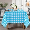 thumbnail image 6 of UMINEUX Rectangle Checkered Tablecloth Washable Wipeable 100% Waterproof Oil Proof Plaid Table Cloth for Indoor and Outdoor Use, 54 x 108 Inch (Blue and White), 6 of 7