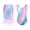 Pink-Blue, variant on Girls 2pcs Fish Tail Skirt Swimwear Cosplay Swimsuit Scale Print Swim Top Bathing Suit Kids Girls 4Y