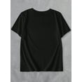 thumbnail image 2 of Printed Round Neck Short Sleeve T-Shirt Suitable For Valentine's Day Casual Wear Graphic Tees Women Tops Tee For Adult, Men, Women, Teen, Teenager, Adolescent, Youth, 2 of 5