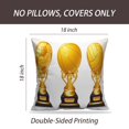thumbnail image 2 of LALILO Throw Pillow Covers Gold Sport Ball Trophy Soccer Cushion Cover 18" x 18", 2 Pack, 2 of 6