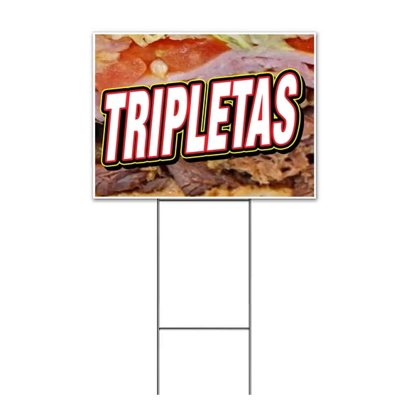 Tripletas (18" x 24") Yard Sign, Includes Metal Step Stake