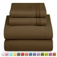 thumbnail image 4 of 1800 Thread Count 5 Piece Deep Pocket Egyptian Comfort Bedroom Bedding Sheet Set Split King Size Chocolate Brown Colour, 4 of 6