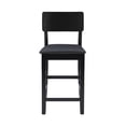 thumbnail image 2 of Linon Torino Full Back Wood Counter Stool, 24" Seat Height, Black Finish with Dark Brown Fabric, 2 of 9