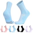 thumbnail image 1 of ylioge 2 Pack Mens Non-Slip Running Socks Crew Casual Stretchy Solid Color Breathable Athletic Workout Hiking Cycling Boot Sock Summer, 1 of 7