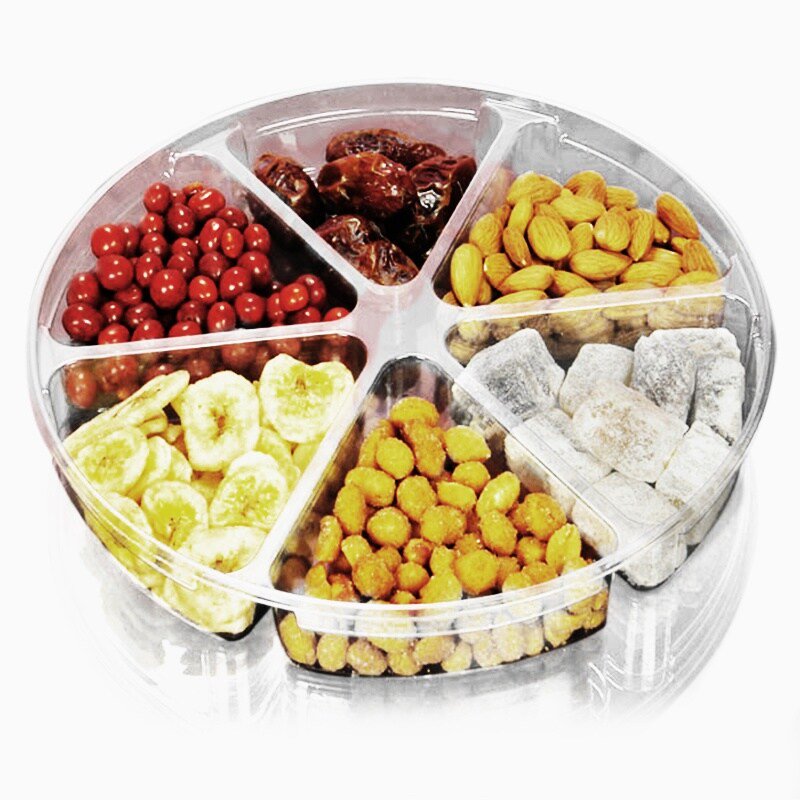 Clear Divided P.E.T. Container 6 Compartment Quantity 100 by Paper