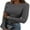 Dark Gray, variant on Rdhnmea Women Solid Color Ribbed T-Shirts Long Sleeves Slim Fit Casual Tops