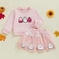 thumbnail image 2 of MEZZALL Baby Girls Halloween Outfits Long Sleeve Tops With Cute Print Skirt Set For Toddler Casual Wear 3 Months To 18 Months Holiday Clothing, 2 of 6