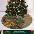 thumbnail image 6 of FMSHPON Vintage Christmas Holly Xmas Christmas Tree Skirt Stand Mat for Holiday Party Decoration Indoor Outdoor 48 inches, 6 of 6