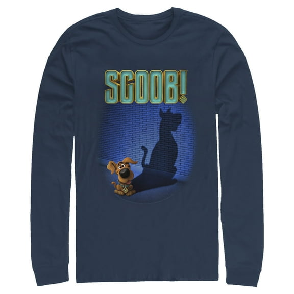 Men's Scooby Doo Dog Shadow Long Sleeve Shirt Navy Blue X Large